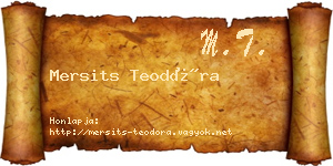 Mersits Teodóra névjegykártya
